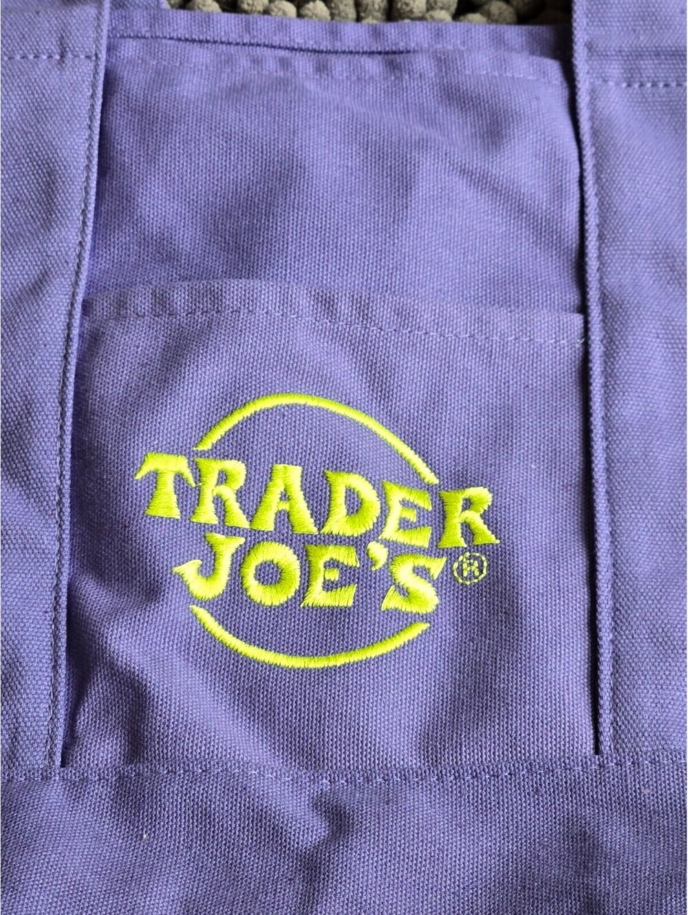 Trader Joe's Purple Trick or Treat Canvas Tote Bag Halloween NWT Reusable